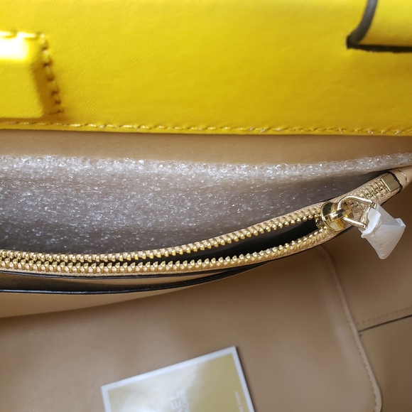 $298 Michael Kors Meredith East West Bonded Tote- Sunflower - Picture 9 of 9